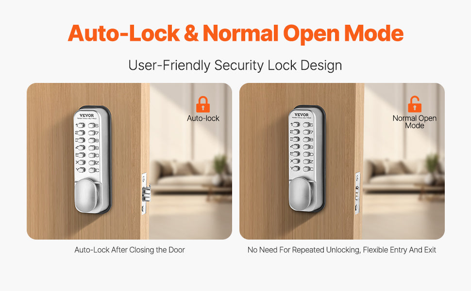 Mechanical Keyless Entry Door Lock 14 Key