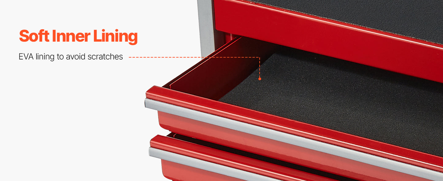 5-Drawer 8.6in Red/Black Metal Portable Small Tool Chest