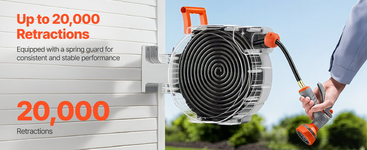 Retractable Garden Hose Reel Wall Mounted