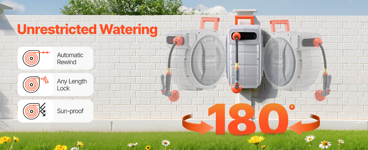 Retractable Garden Hose Reel Wall Mounted