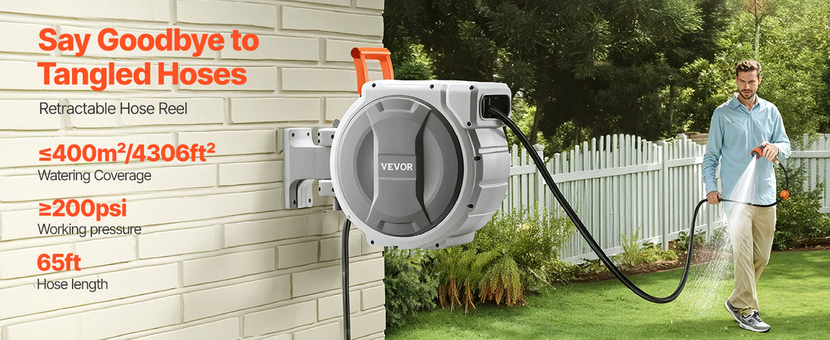 Retractable Garden Hose Reel Wall Mounted