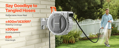 Retractable Garden Hose Reel Wall Mounted
