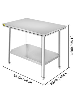 Stainless Steel Kitchen Work Bench w/Undershelf