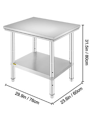 Stainless Steel Kitchen Work Bench w/Undershelf
