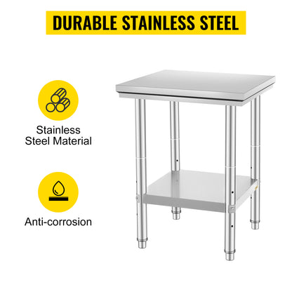 Stainless Steel Kitchen Work Bench w/Undershelf