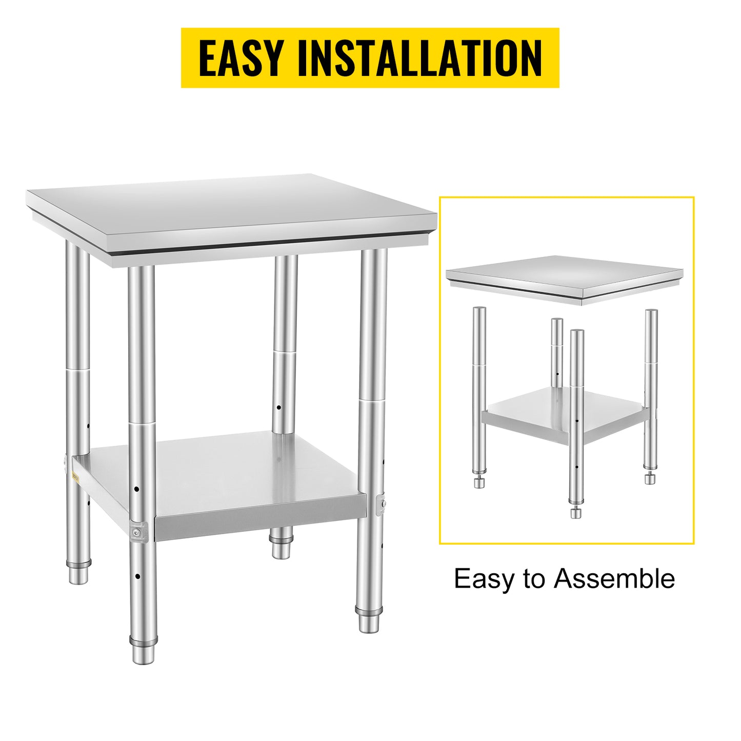 Stainless Steel Kitchen Work Bench w/Undershelf