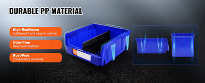 Organizer Bin Stacking Containers for Garage/Office-6pcs Garage Storage Bin