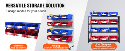 Organizer Bin Stacking Containers for Garage/Office-6pcs Garage Storage Bin