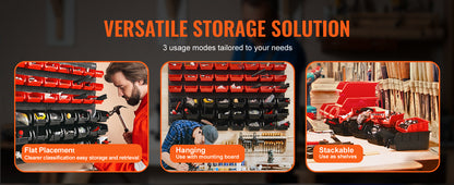 Wall Mounted Garage Containers with Wall Panels Tool Organizer for Nuts Bolts Screws Nails-48 drawer