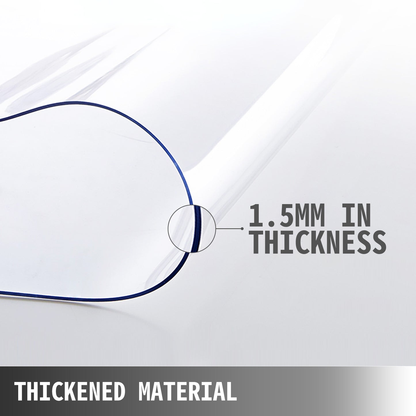 PVC Tablecloth Transparent 1.5mm- 2mm Waterproof/Oilproof Plastic Cover