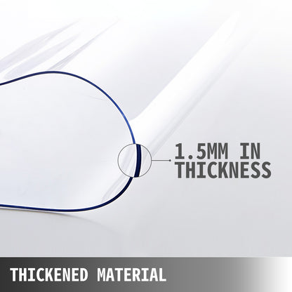 PVC Tablecloth Transparent 1.5mm- 2mm Waterproof/Oilproof Plastic Cover