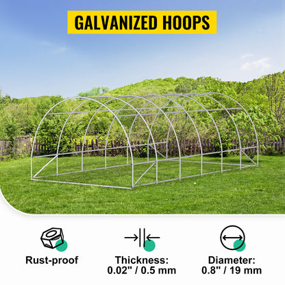 20x10x7/15x7x7 ft Tunnel/Greenhouse w/Galvanized Steel Hoops