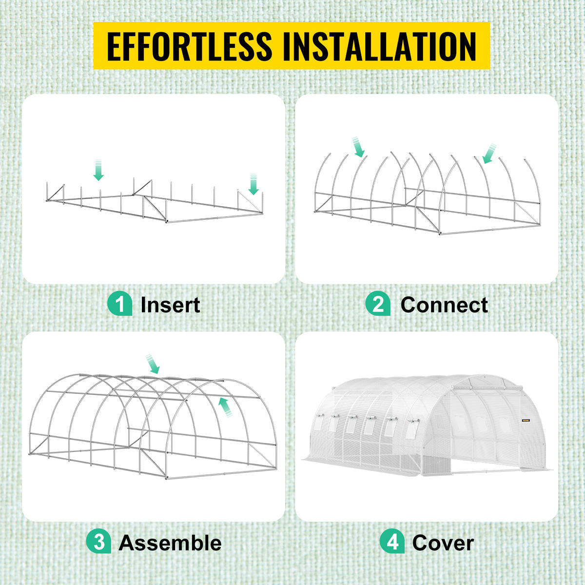 20x10x7/15x7x7 ft Tunnel/Greenhouse w/Galvanized Steel Hoops