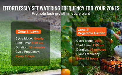 3 Outlets Hose-3 Independent Watering Zones- Watering Sprinkler Timer