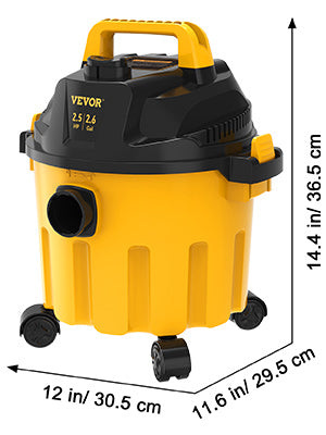 Wet Dry Vac Shop Vacuum-2.6 Gallon 2.5 HP- 3 in 1 Portable